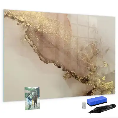 Schreib-Magnettafel in Goldener Marmor-Optik