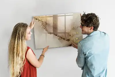 Schreib-Magnettafel in Goldener Marmor-Optik