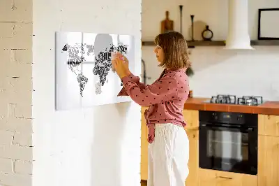 Schreib-Magnettafel in Form einer Weltkarte