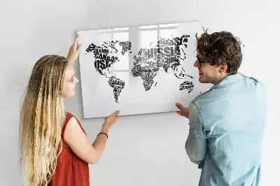 Schreib-Magnettafel in Form einer Weltkarte