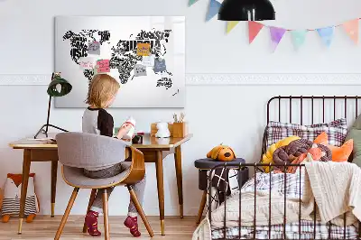 Schreib-Magnettafel in Form einer Weltkarte