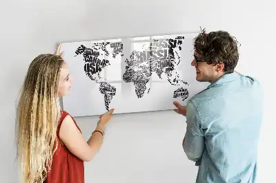 Schreib-Magnettafel in Form einer Weltkarte