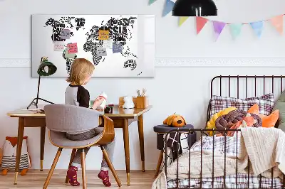 Schreib-Magnettafel in Form einer Weltkarte