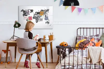 Schreib-Magnettafel in Form einer Weltkarte