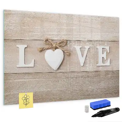 Schreib-Magnettafel im Design Text Liebe