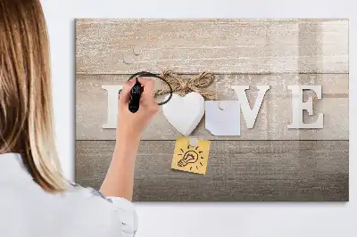 Schreib-Magnettafel im Design Text Liebe