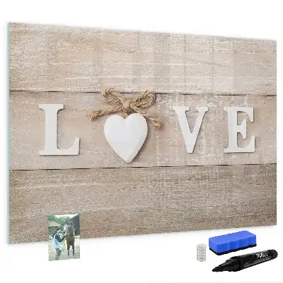 Schreib-Magnettafel im Design Text Liebe