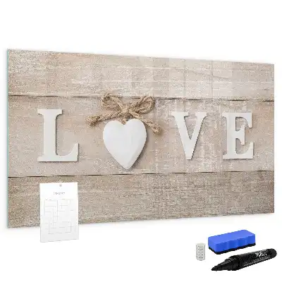 Schreib-Magnettafel im Design Text Liebe