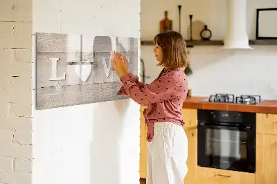 Schreib-Magnettafel im Design Text Liebe