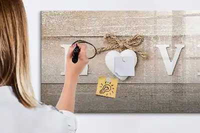 Schreib-Magnettafel im Design Text Liebe