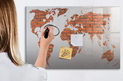 Beschreibbare Weltkarte auf Ziegeln