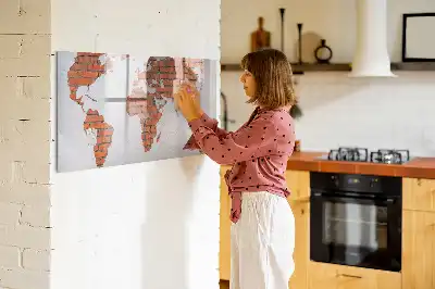 Beschreibbare Weltkarte auf Ziegeln