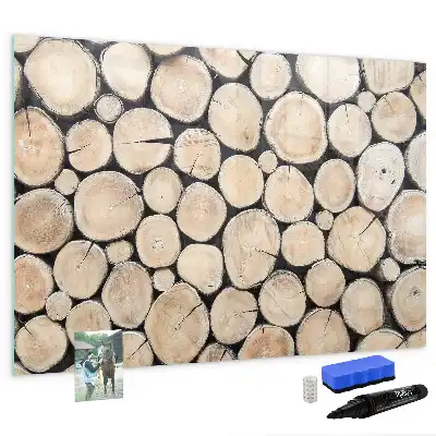 Schreib-Magnettafel in Form von geschnittenen Baumstämmen