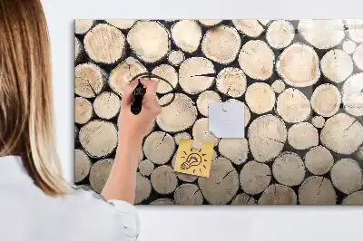 Schreib-Magnettafel in Form von geschnittenen Baumstämmen