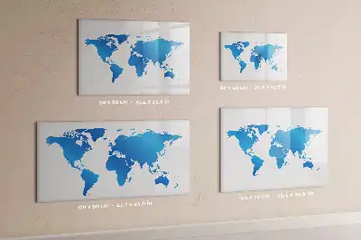 Weltkarte als beschreibbare Magnettafel