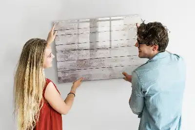 Beschreibbare Magnettafel in Holzbretter-Optik