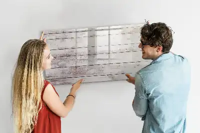 Beschreibbare Magnettafel in Holzbretter-Optik