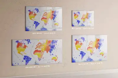 Schreib-Magnettafel mit Aquarell-Weltkarten-Motiv