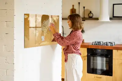 Schreibbare Magnettafel mit Weltkartenmotiv