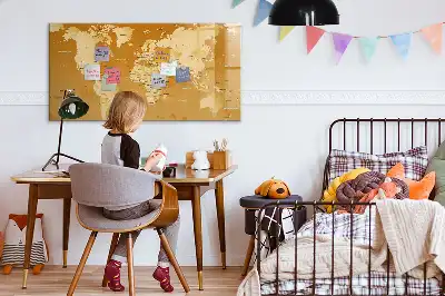 Schreibbare Magnettafel mit Weltkartenmotiv
