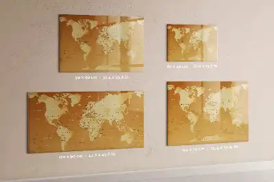 Schreibbare Magnettafel mit Weltkartenmotiv