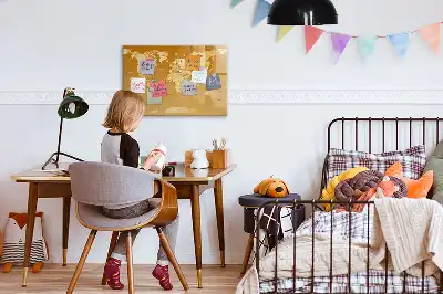 Schreibbare Magnettafel mit Weltkartenmotiv