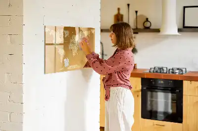 Schreibbare Magnettafel mit Weltkartenmotiv