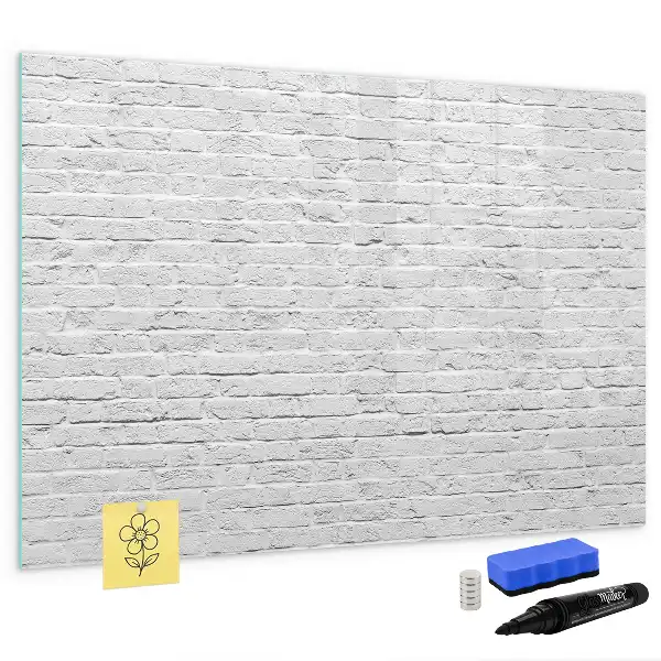 Beschreibbare Magnettafel mit Ziegelwand-Motiv
