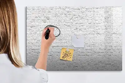 Beschreibbare Magnettafel mit Ziegelwand-Motiv