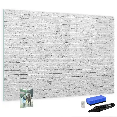 Beschreibbare Magnettafel mit Ziegelwand-Motiv
