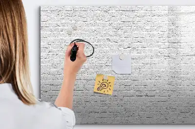 Beschreibbare Magnettafel mit Ziegelwand-Motiv