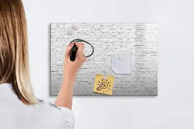 Beschreibbare Magnettafel mit Ziegelwand-Motiv