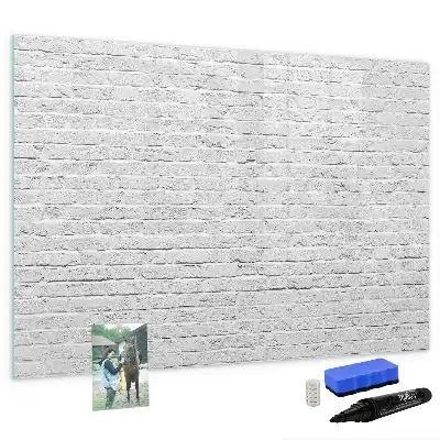 Beschreibbare Magnettafel mit Ziegelwand-Motiv