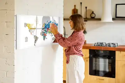 Schreib-Magnettafel mit Weltkarte aus Textdesign