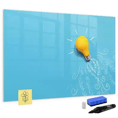 Beschreibbare Magnettafel mit Glühbirnen-Motiv