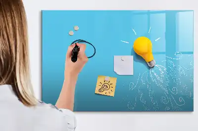 Beschreibbare Magnettafel mit Glühbirnen-Motiv