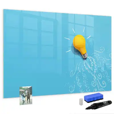 Beschreibbare Magnettafel mit Glühbirnen-Motiv