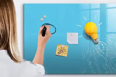Beschreibbare Magnettafel mit Glühbirnen-Motiv