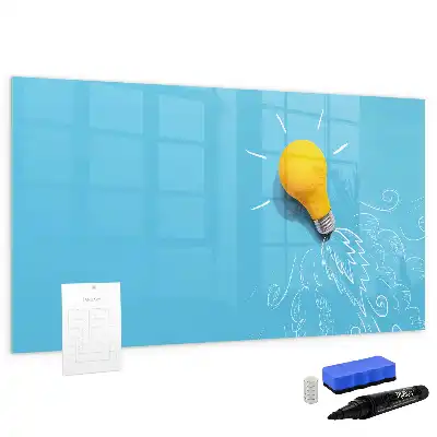 Beschreibbare Magnettafel mit Glühbirnen-Motiv