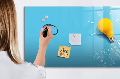 Beschreibbare Magnettafel mit Glühbirnen-Motiv