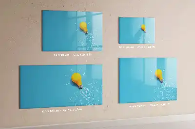Beschreibbare Magnettafel mit Glühbirnen-Motiv