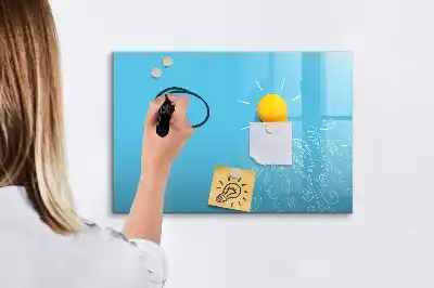 Beschreibbare Magnettafel mit Glühbirnen-Motiv
