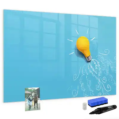 Beschreibbare Magnettafel mit Glühbirnen-Motiv