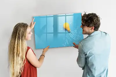 Beschreibbare Magnettafel mit Glühbirnen-Motiv