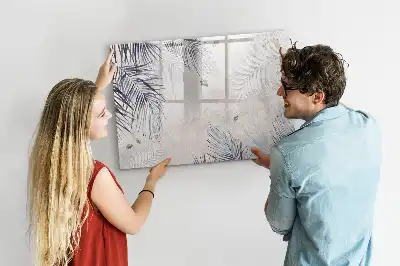 Magnettafel mit Palmenblatt-Motiv