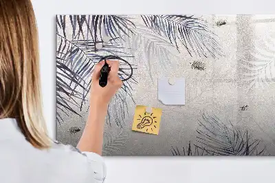 Magnettafel mit Palmenblatt-Motiv