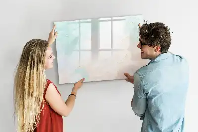 Beschreibbare Magnettafel im Design Aquarell-Marmor