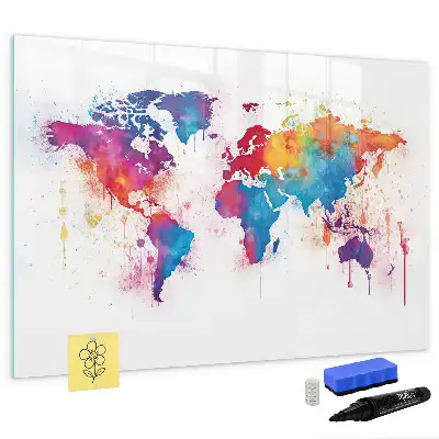 Schreib-Magnettafel in Weltkarten-Optik