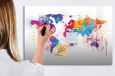 Schreib-Magnettafel in Weltkarten-Optik