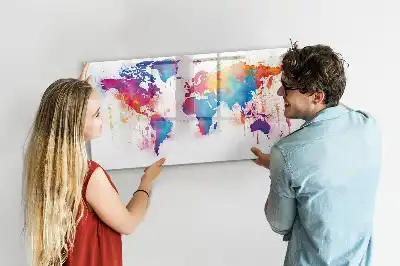 Schreib-Magnettafel in Weltkarten-Optik